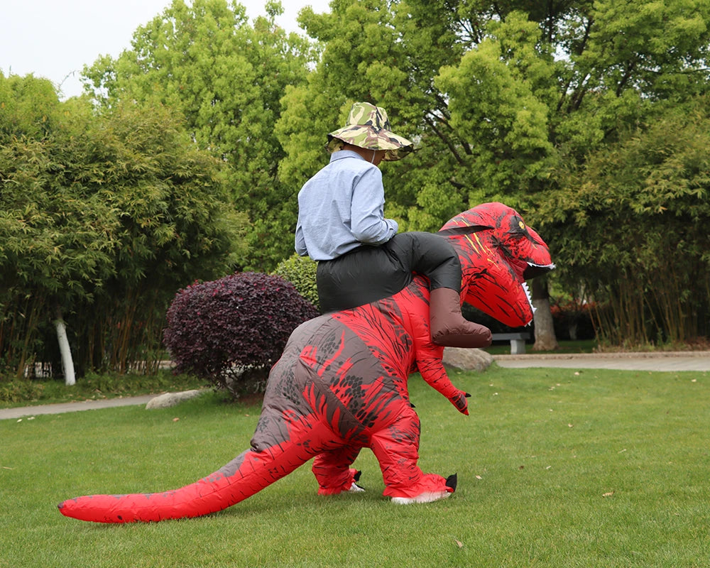 T-REX Monster Inflatable Costume Blow up Cosplay Dinosaur Clothing Carnival Halloween Christma Dress for Man Woman Party Show
