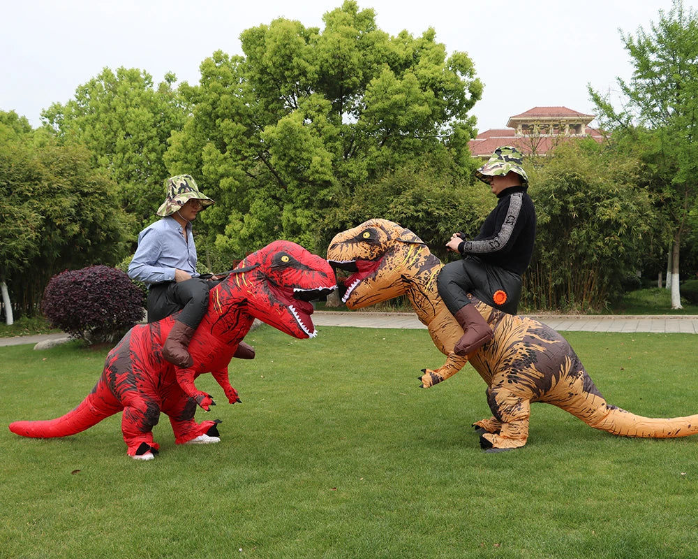 T-REX Monster Inflatable Costume Blow up Cosplay Dinosaur Clothing Carnival Halloween Christma Dress for Man Woman Party Show