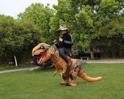 T-REX Monster Inflatable Costume Blow up Cosplay Dinosaur Clothing Carnival Halloween Christma Dress for Man Woman Party Show